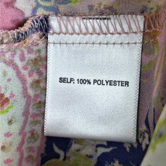 Rose & Olive Top Medium Paisley Button‎ Up Floral Patchwork Retro Career Office - Picture 7 of 8